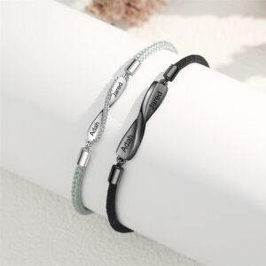 Personalized Name Engraved Couple Bracelets Custom Gifts for Couples Husband Wife